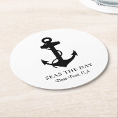 Nautical Boat Anchor Ronde Kartonnen Onderzetter (Gebogen)