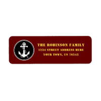 Nautical Boat Anchor Rope Black White Gold