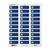 Nautical Boat Anchor & Rope Navy Blue Address Etiket (Full Sheet)