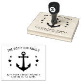 Nautical  Boat Anchor Stars Name Address Rubberstempel (Gestempeld)