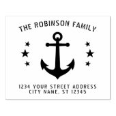 Nautical  Boat Anchor Stars Name Address Rubberstempel (Afrduk)