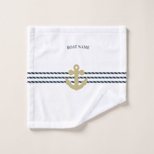 Nautical Boat Anchor, touw Bad Handdoek (Wasdoekje)