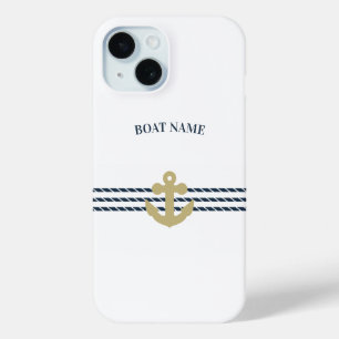 Nautical Boat Anchor, touw iPhone 15 Case