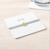 Nautical Boat Anchor, touw Kartonnen Onderzetters (Schuin)