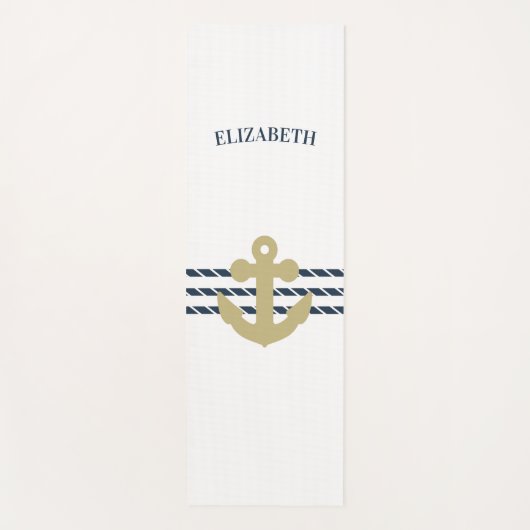 Nautical Boat Anchor, touw Yogamat (Voorkant)