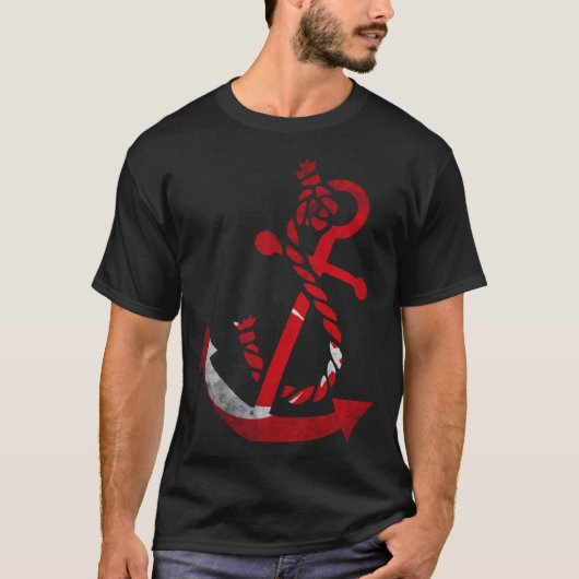 Nautical boat anchor Turkey Turkish flag ocean Fis T-shirt (Voorkant)