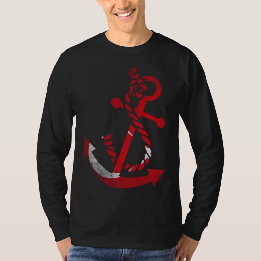 Nautical boat anchor Turkey Turkish flag ocean Fis T-shirt (Voorkant)