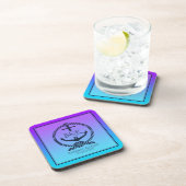 Nautical boat Anchor van Navy Blue op Paars en bla Onderzetter (Rechterzijde)