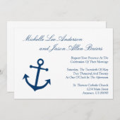 Nautical Boat Anchor Wedding Invitations (marine) Kaart (Voorkant / Achterkant)