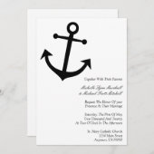 Nautical Boat Anchor Wedding Invitations (zwart) Kaart (Voorkant / Achterkant)