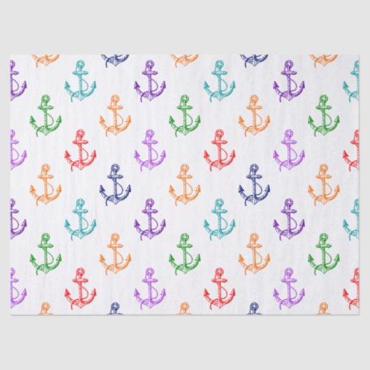 Nautical Boat Anchors Patroon Tissuepapier (Voorkant)