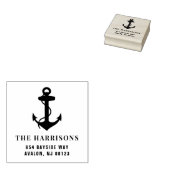 Nautical Boat Anker Family Retouradres Rubberstempel (Gestempeld)