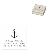 Nautical Boat Anker Stijlvol Script Rubberstempel (Gestempeld)