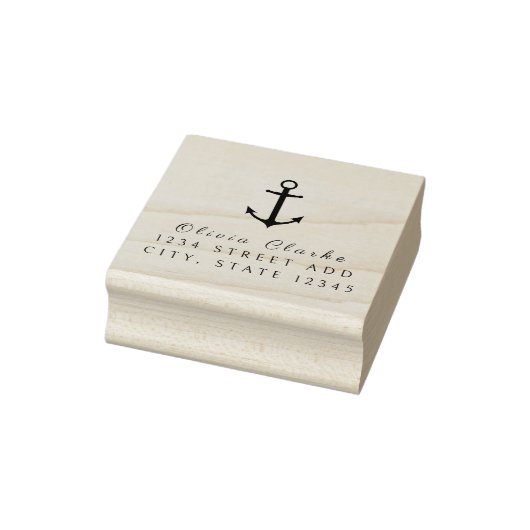 Nautical Boat Anker Stijlvol Script Rubberstempel (Stempel)