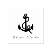 Nautical Boat Anker Stijlvol Script Rubberstempel (Afrduk)