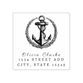 Nautical Boat Anker Stijlvol Script Rubberstempel (Afrduk)
