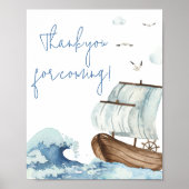 Nautical Boat Baby shower Bedankt voor uw komst Poster (Voorkant)