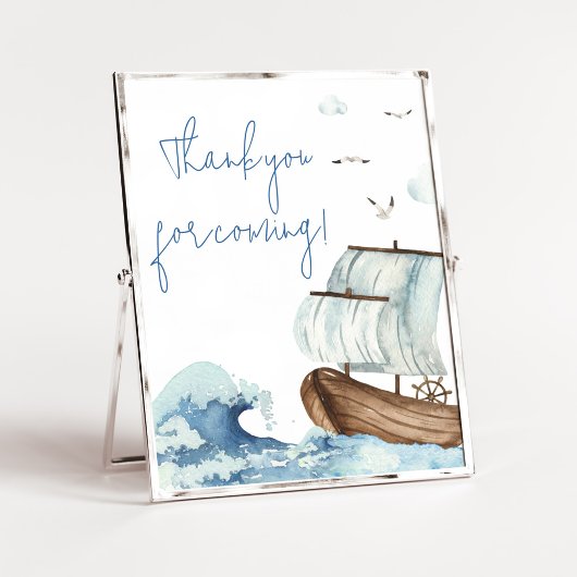 Nautical Boat Baby shower Bedankt voor uw komst Poster