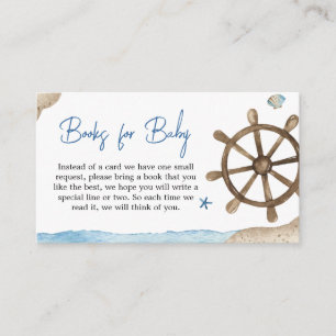 Nautical Boat Baby shower Boeken voor Baby Informatiekaartje
