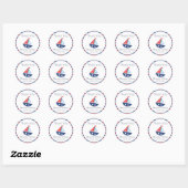 Nautical Boat Baby shower Favor Sticker (Vel)