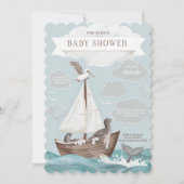 Nautical Boat Baby shower Kaart (Voorkant)
