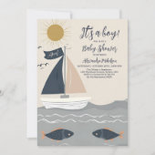 Nautical Boat Baby shower Kaart (Voorkant)
