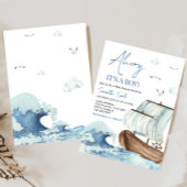 Nautical Boat Baby shower Kaart