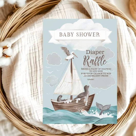 Nautical Boat Baby shower Kaart