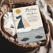 Nautical Boat Baby shower Kaart