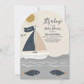 Nautical Boat Baby shower Kaart (Voorkant)