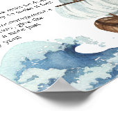 Nautical Boat Baby shower Late Night Luiers Poster (Hoek)