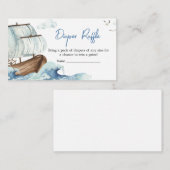 Nautical Boat Baby shower Luier Raffle Informatiekaartje (Voorkant / Achterkant)