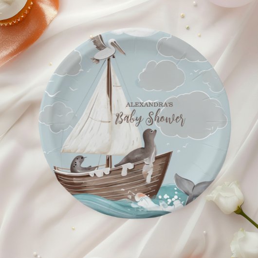 Nautical Boat Baby shower Papieren Bordje