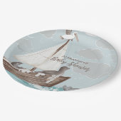 Nautical Boat Baby shower Papieren Bordje (Gekanteld)