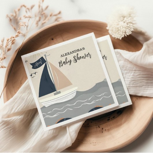 Nautical Boat Baby shower Servet
