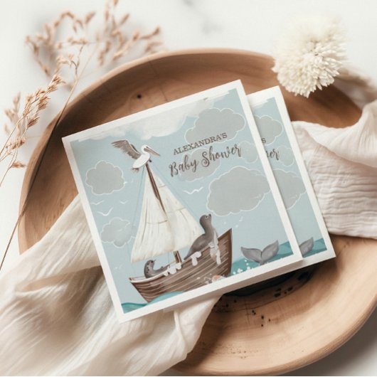 Nautical Boat Baby shower Servet