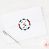Nautical Boat Baby shower Stickers - Het is een jo (Envelop)