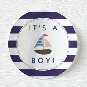 Nautical Boat Baby shower Stickers - Het is een jo