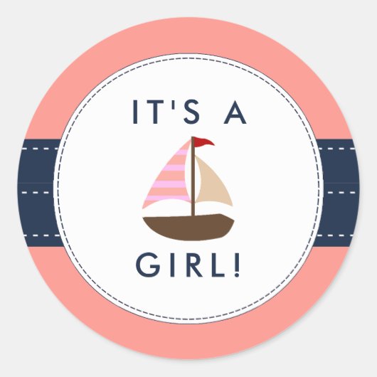 Nautical Boat Baby shower Stickers - Het is een me (Voorkant)