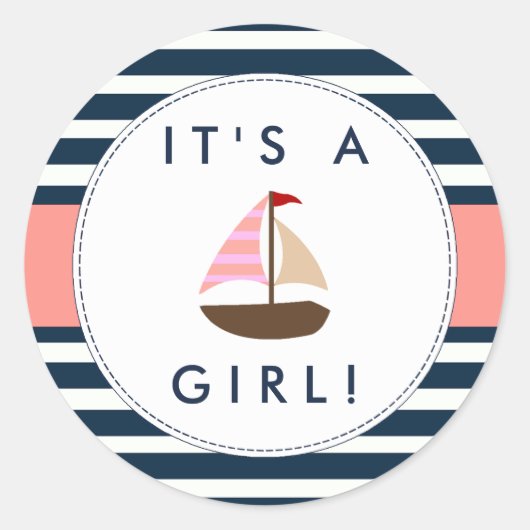 Nautical Boat Baby shower Stickers - Het is een me (Voorkant)