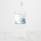 Nautical Boat Baby shower Waterfles Etiket (Achterkant)