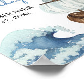 Nautical Boat Baby shower Welkom Poster (Hoek)