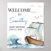 Nautical Boat Baby shower Welkom Poster (Voorkant)