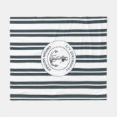 Nautical Boat Captain Name Anchor Blue White Fleece Deken (Voorkant (Horizontaal))