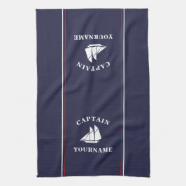 Nautical Boat Captain Personalized Kitchen Towels Theedoek