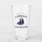 Nautical Boat Captain Personalized Tumbler Glass (Achterkant)