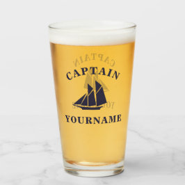 Nautical Boat Captain Personalized Tumbler Glass