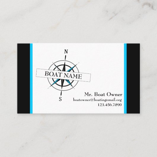 Nautical Boat Card met Compass Visitekaartje (Voorkant)