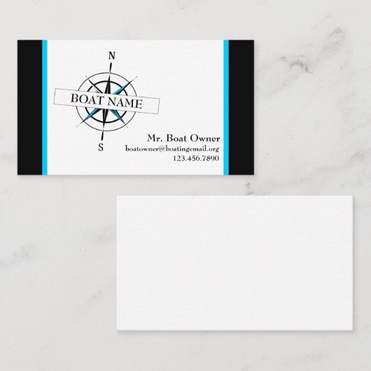 Nautical Boat Card met Compass Visitekaartje (Voorkant / Achterkant)