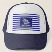 Nautical Boat Design Navy Blue Striped Navy Pet (Voorkant)